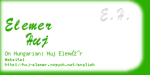 elemer huj business card